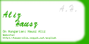 aliz hausz business card